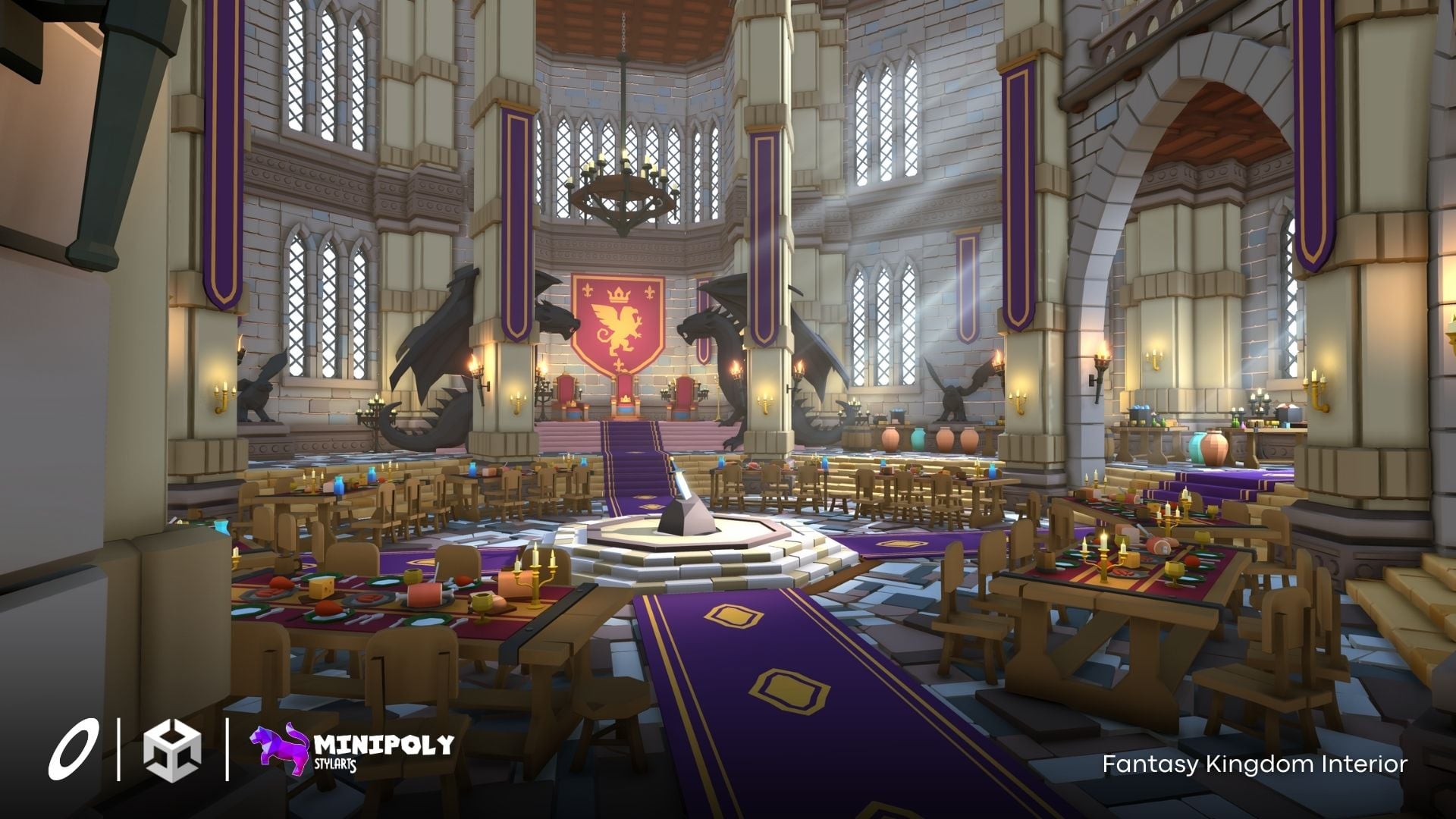 Fantasy Kingdom Interior Stylized Lowpoly Environment