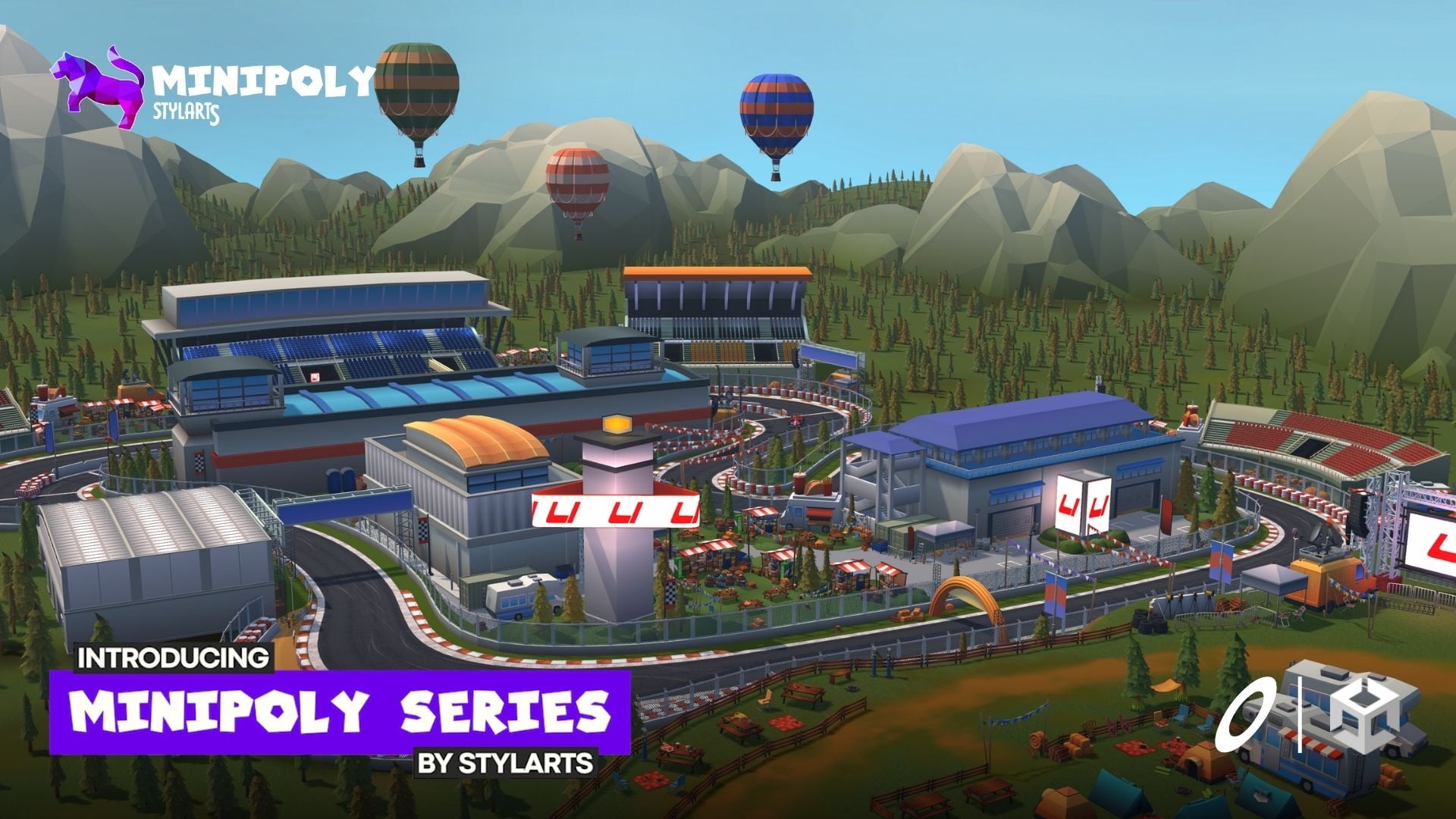 Race Track Stylized Lowpoly Environment