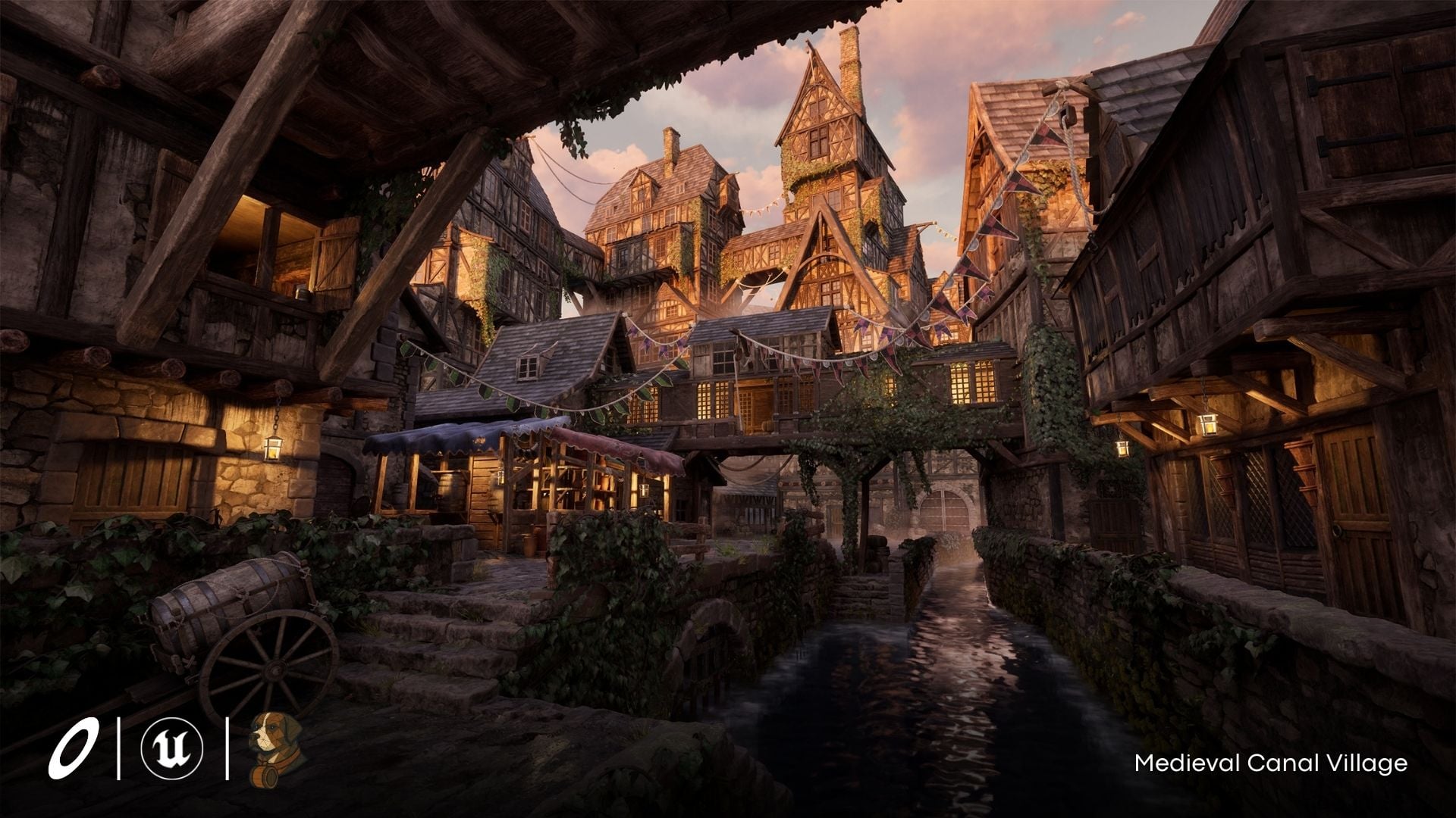 Medieval Canal Village Environment