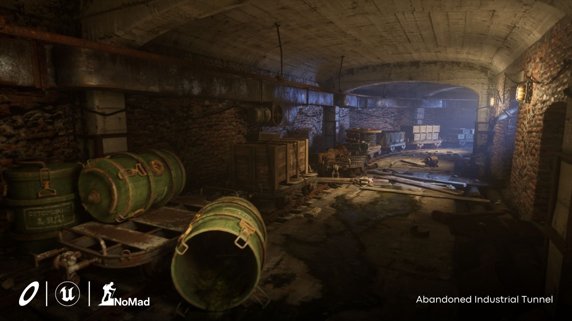 Abandoned Industrial Tunnel Environment