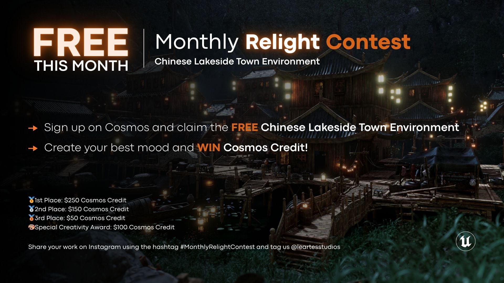 Free This Month: Chinese Lakeside Town Environment