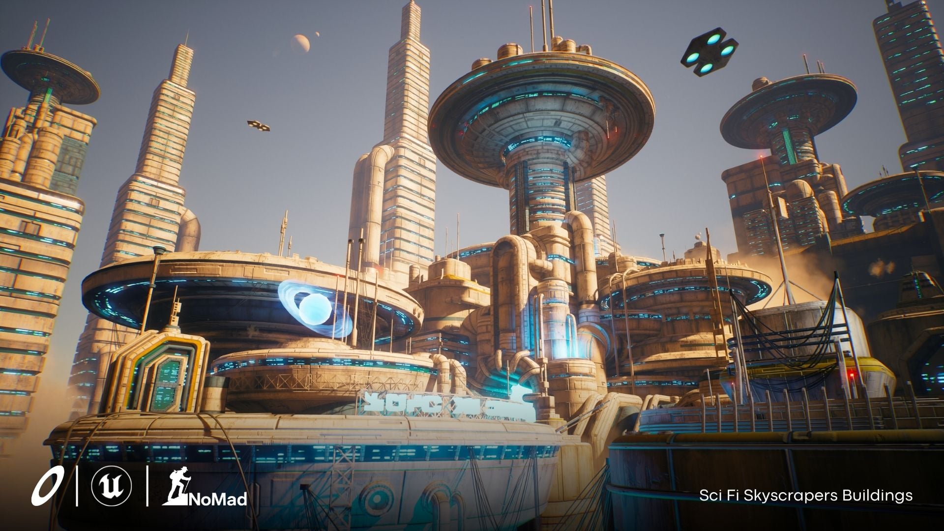 Sci Fi Skyscrapers Buildings by NoMad Studios